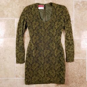 Oscar De La Renta Studio Dress Lace Womens 4 Vtg